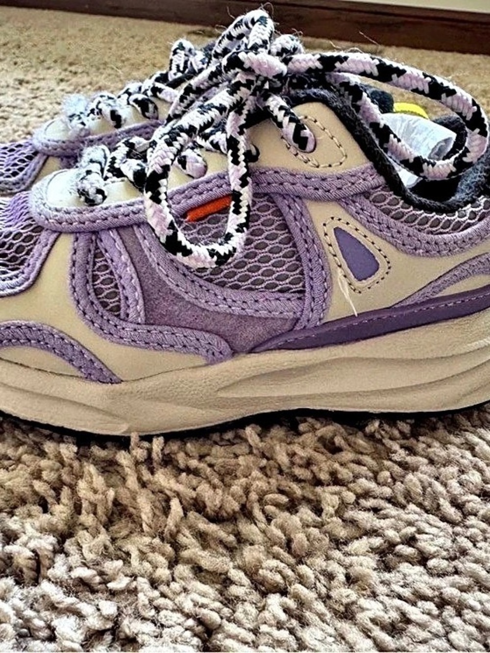 Zara Kids Purple & Off-White Chunky Mesh Sneakers Size EU 23 / US 7